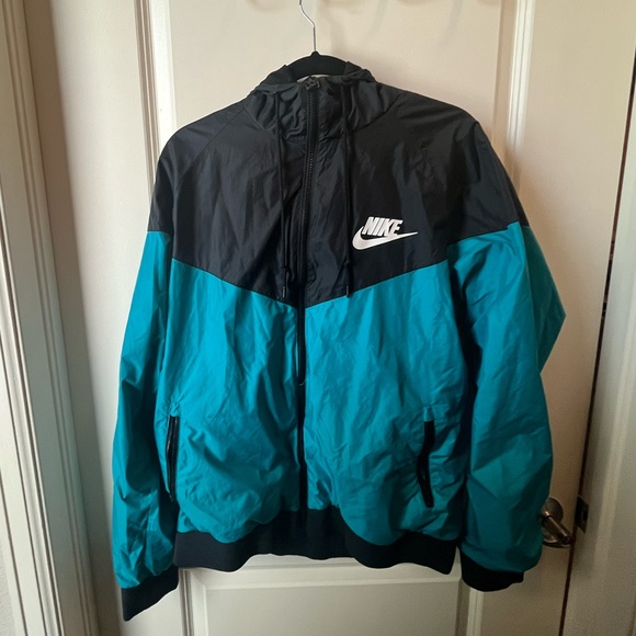 Nike Tracksuit Windbreaker Top Black Blue Neon Men’s XL - Picture 1 of 8